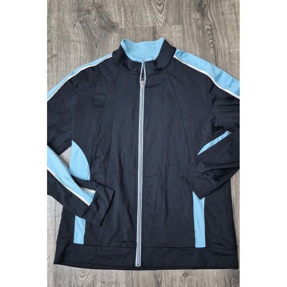 Tail Activewear Women’s Navy & Teal Zip-Up Athletic Jacket, Size Medium - Picture 1 of 4